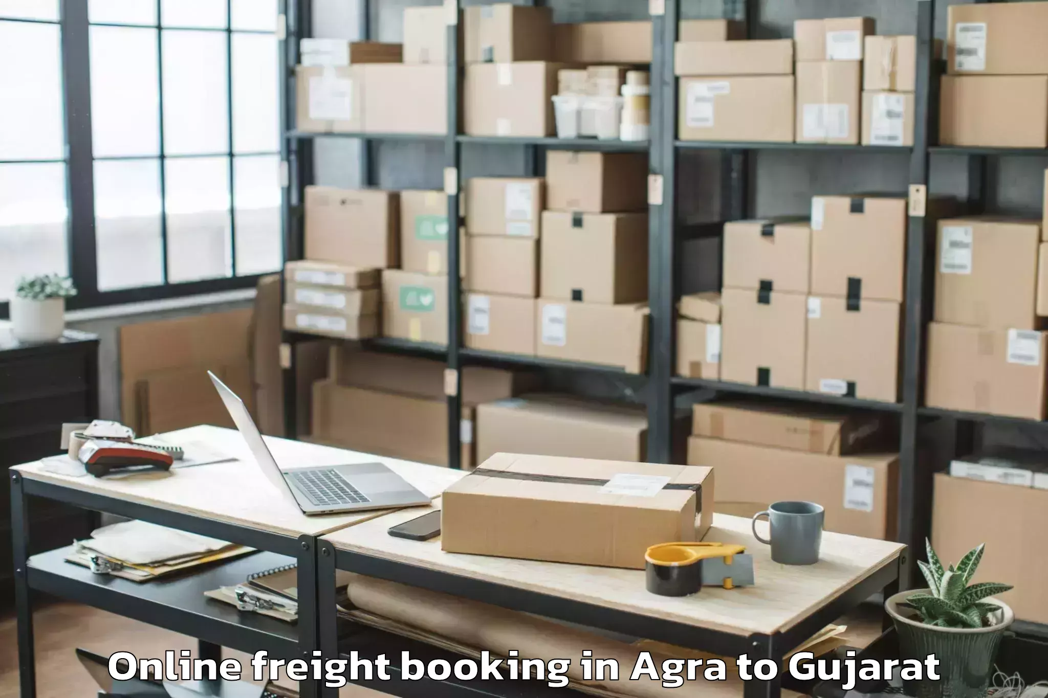 Book Agra to Thasra Online Freight Booking Online